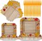 100 Pcs - Thanksgiving Paper Plates and Napkins Disposable Tableware Set for 25 Guests(orange, brown)10.31 x 10.28 x 2.6 inches